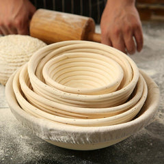 1pc Oval Cane Bread Proofing Basket Set with Bread Lame Linen Liner