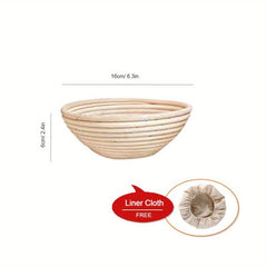 1pc Oval Cane Bread Proofing Basket Set with Bread Lame Linen Liner