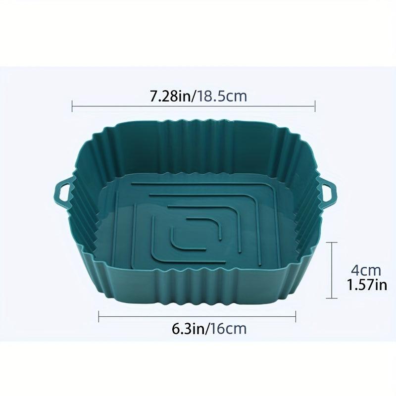 1pc Silicone Air Fryer Liner Square Basket Pot Silicone Basket