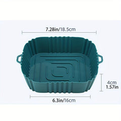 1pc Silicone Air Fryer Liner Square Basket Pot Silicone Basket
