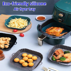 1pc Silicone Air Fryer Liner Square Basket Pot Silicone Basket