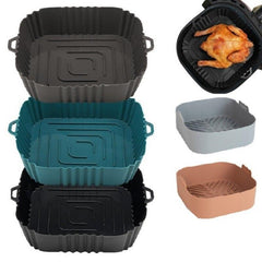 1pc Silicone Air Fryer Liner Square Basket Pot Silicone Basket