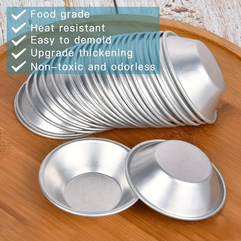 10pcs Reusable Egg Tart Molds Aluminum Cups Mini Tart Moulds Baking Tools
