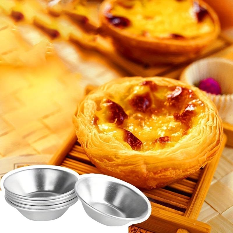 10pcs Reusable Egg Tart Molds Aluminum Cups Mini Tart Moulds Baking Tools