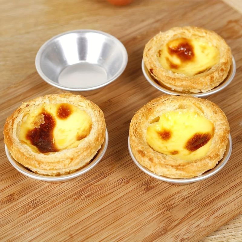 10pcs Reusable Egg Tart Molds Aluminum Cups Mini Tart Moulds Baking Tools