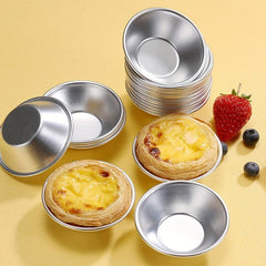 10pcs Reusable Egg Tart Molds Aluminum Cups Mini Tart Moulds Baking Tools