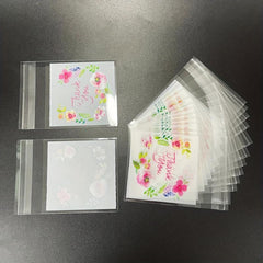 100pcs Self Adhesive Flower Goodie Bags Clear Cellophane Treat Bags