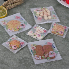 100pcs Self Adhesive Flower Goodie Bags Clear Cellophane Treat Bags