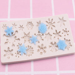 Snowflake Fondant Silicone Mold Christmas Cake Topper Decoration
