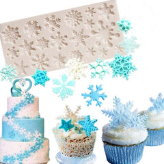 Snowflake Fondant Silicone Mold Christmas Cake Topper Decoration