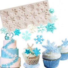 Snowflake Fondant Silicone Mold Christmas Cake Topper Decoration