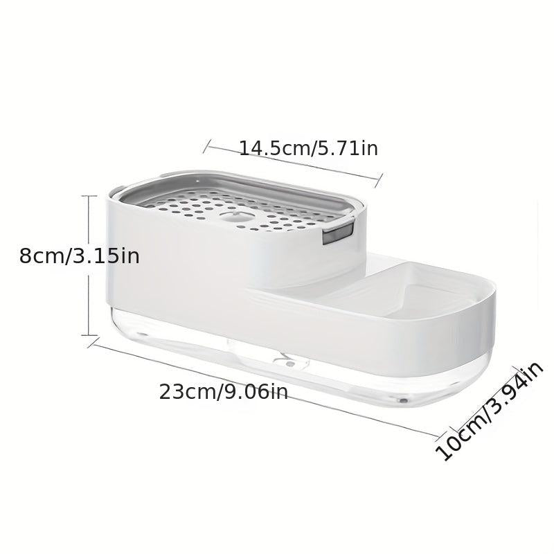 Upgraded Kitchen Soap Dispenser Box Manual Press Type Cleaning Sponge Storage