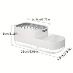 Upgraded Kitchen Soap Dispenser Box Manual Press Type Cleaning Sponge Storage