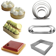 9pcs Stainless Steel Mousse & Tart Rings Baking Kit