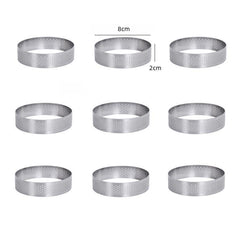 9pcs Stainless Steel Mousse & Tart Rings Baking Kit