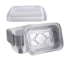 50 Pack Heavy Duty Aluminum Foil Pans With Lid