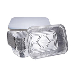 50 Pack Heavy Duty Aluminum Foil Pans With Lid