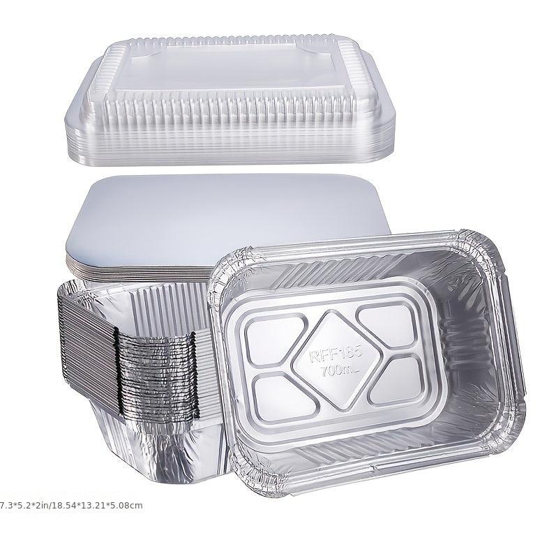 50 Pack Heavy Duty Aluminum Foil Pans With Lid