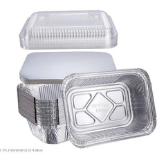 50 Pack Heavy Duty Aluminum Foil Pans With Lid
