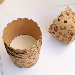50pcs Disposable Muffin Cups Brown Cupcake Cups Hard Paper Cupcake Liners