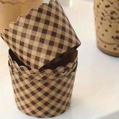 50pcs Disposable Muffin Cups Brown Cupcake Cups Hard Paper Cupcake Liners