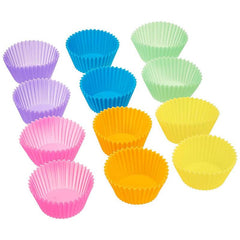 20pcs Silicone Muffin Cups Reusable Cake Molds Round Muffin Cupcake Baking Molds