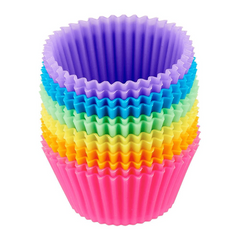 20pcs Silicone Muffin Cups Reusable Cake Molds Round Muffin Cupcake Baking Molds