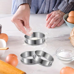 6pcs Stainless Steel Tart Rings Mini Pie Molds Cake Rings Baking Tools