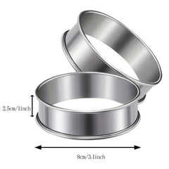 6pcs Stainless Steel Tart Rings Mini Pie Molds Cake Rings Baking Tools