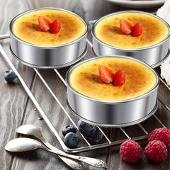 6pcs Stainless Steel Tart Rings Mini Pie Molds Cake Rings Baking Tools