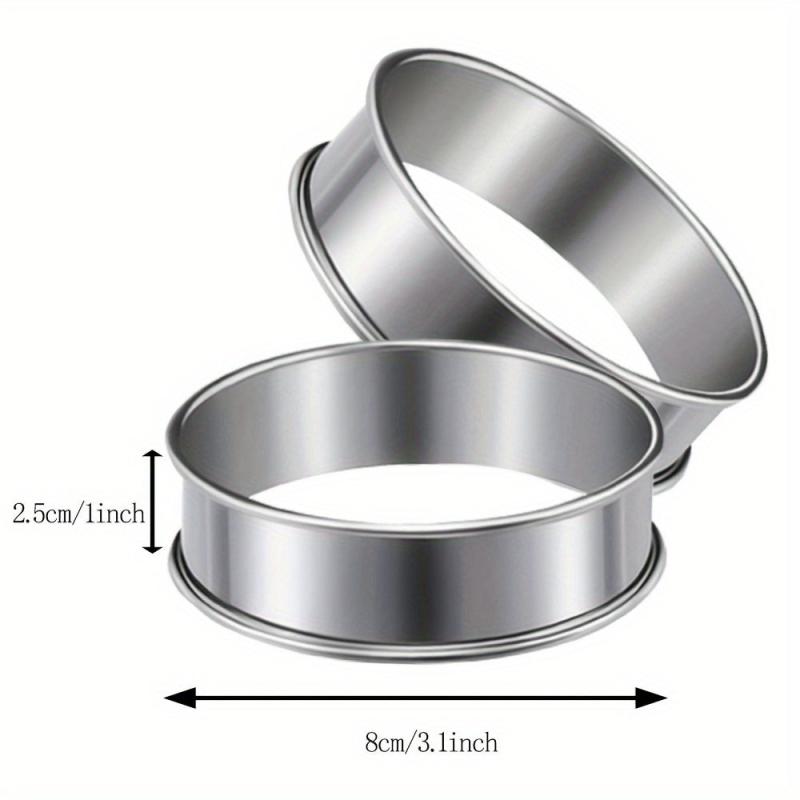 6pcs Stainless Steel Tart Rings Mini Pie Molds Cake Rings Baking Tools
