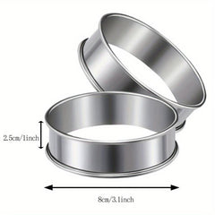 6pcs Stainless Steel Tart Rings Mini Pie Molds Cake Rings Baking Tools