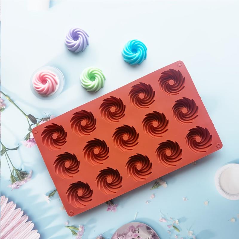 Silicone Spiral Candy Cake Mold Chocolate Kitchen Biscuit Homemade DIY Baking