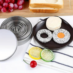 12pcs Stainless Steel Cake Mold Rings Set - Baking Tools Kitchen Gadgets