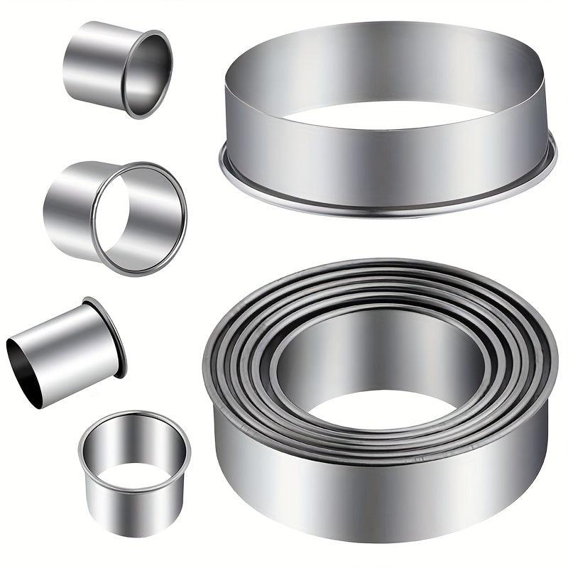 12pcs Stainless Steel Cake Mold Rings Set - Baking Tools Kitchen Gadgets