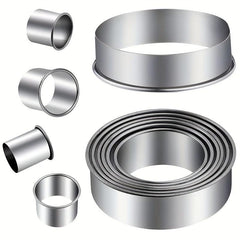 12pcs Stainless Steel Cake Mold Rings Set - Baking Tools Kitchen Gadgets