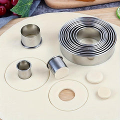 12pcs Stainless Steel Cake Mold Rings Set - Baking Tools Kitchen Gadgets