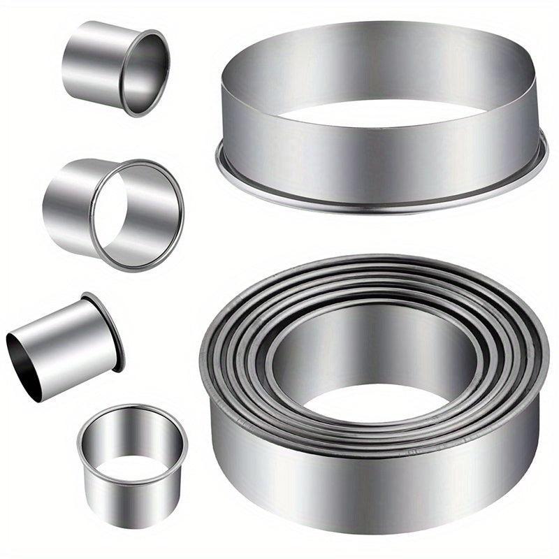 12pcs Stainless Steel Cake Mold Rings Set - Baking Tools Kitchen Gadgets