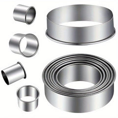 12pcs Stainless Steel Cake Mold Rings Set - Baking Tools Kitchen Gadgets