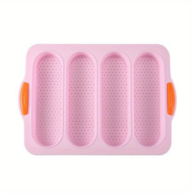 Silicone Baguette Baking Mold 4 Cavities Non Stick French Bread Pan