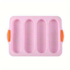 Silicone Baguette Baking Mold 4 Cavities Non Stick French Bread Pan