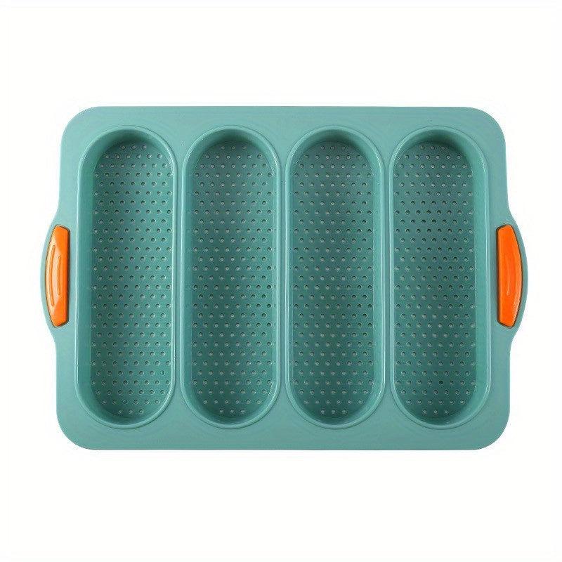 Silicone Baguette Baking Mold 4 Cavities Non Stick French Bread Pan