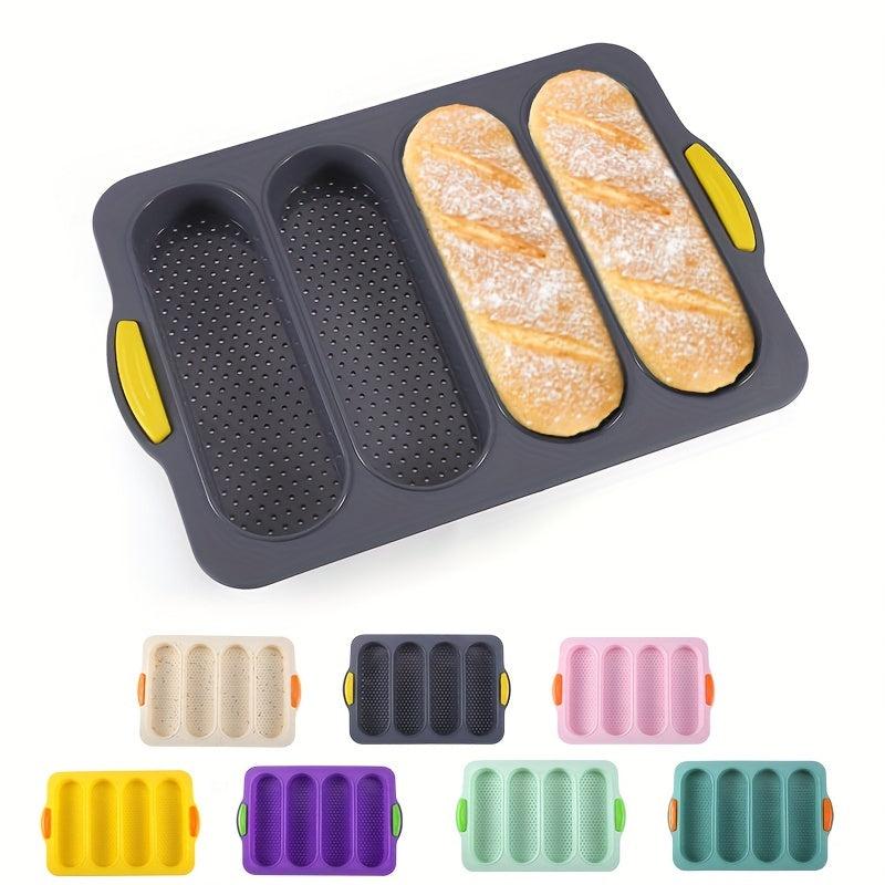 Silicone Baguette Baking Mold 4 Cavities Non Stick French Bread Pan