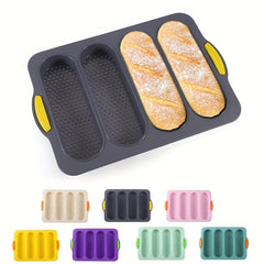 Silicone Baguette Baking Mold 4 Cavities Non Stick French Bread Pan