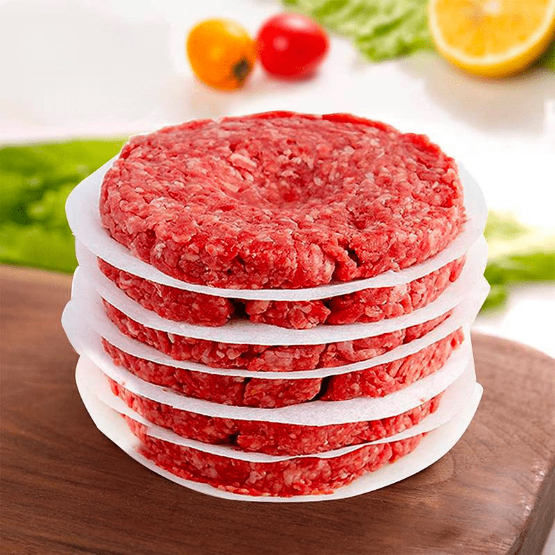 100 Non Stick Patty Paper Sheets - Separates Burgers & Cookies