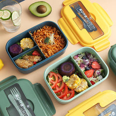 1100ml Bento Box Split Lunch Box with Spoon