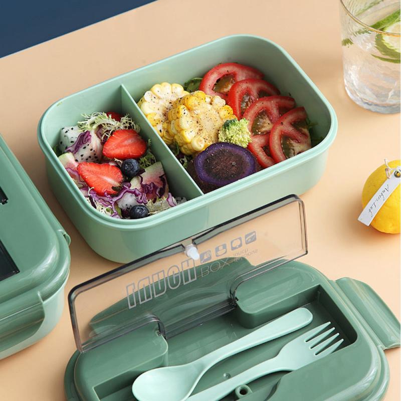 1100ml Bento Box Split Lunch Box with Spoon