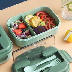 1100ml Bento Box Split Lunch Box with Spoon