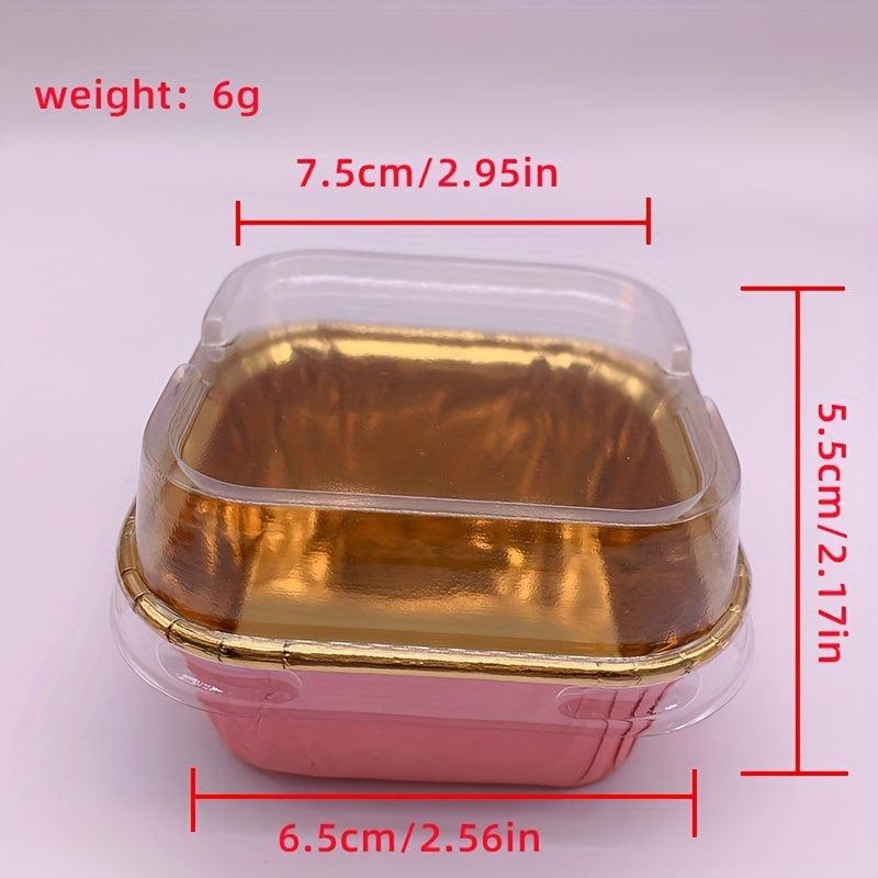 50pcs Foil Cupcake Cake Baking Cup with Cover