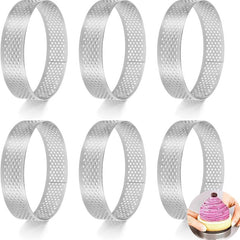 6pcs Stainless Steel Tart Rings for Mini Pies and Cakes Baking Tools